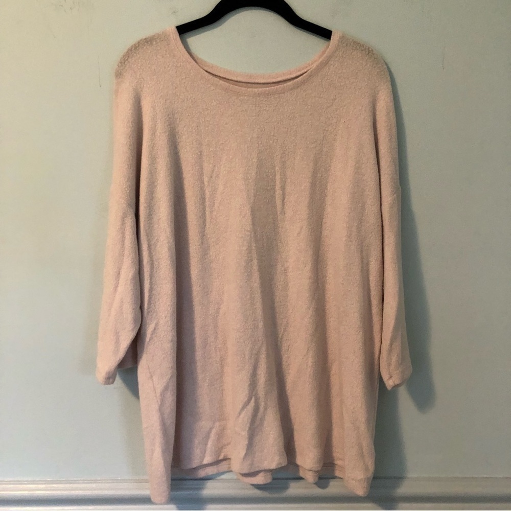 Torrid Super Soft Plush Baby Pink Quarter Length Sleeve Sweater Size 1X